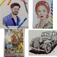 سفارش نقاشی پرتره با خودکار|تابلو، نقاشی، عکس|تهران, شادآباد|دیوار