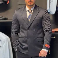 کت شلوار‌دبل برست پارچه‌آلتین‌سرمه‌ای(شوک‌پلاس)