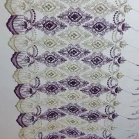 پرده تور صدفی پنبه دوزی لبه حاشیه نو اصلا نصب نشده|پرده، رانر، رومیزی|کرج, باغ سیب|دیوار