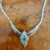 گردنبند نقره طرح جواهر