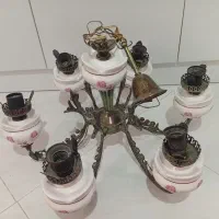 لوستر 6 شعله سرامیک و برنج