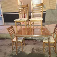 میزصندلی‌غذاخوری۴نفره‌تمام‌چوب(مبلمان‌مرادی)