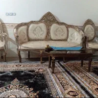 مبل نه نفره عسلی ساخت اصفهان چوب گردوباروکش درحدنو