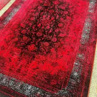 فرش قرمز تیره طرح ترکمن 700شانه