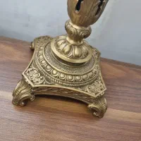 شمعدان زرشکی شفاف برنز اصلی گلدکیش|چراغ خواب و آباژور|تهران, هروی|دیوار