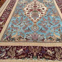 فرش اصفهان چله وگل ابریشم 60 رج در انواع طرح و رنگ