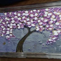 تابلو نقاشی برجسته با قاب نقره ای