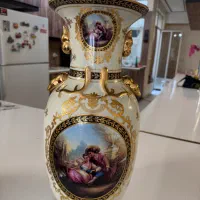 یک جفت گلدان آنتیک طرح لیلی و مجنون مارک ze zhou