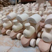 قطار چوبی کودک اسباب بازی خام هنری مهره