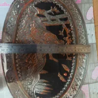 سینی مسی قلمزنی شده|صنایع دستی و سایر لوازم تزئینی|نجف‌آباد, طالقانی|دیوار