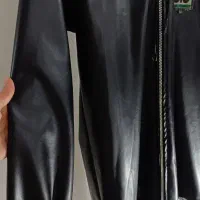 مانتو چرم مشکی کلاه دار|لباس|الیگودرز, |دیوار