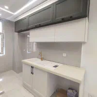 کابینت دو پله نئوکلاسیک مشکی زغالی و سفیدمات|مصالح و تجهیزات ساختمان|اندیشه, |دیوار