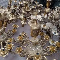 خریدار و فروش لوسترهای برنزی و آبکاری شکسته و سالم|لوستر و چراغ آویز|کرج, کوی کارمندان جنوبی|دیوار