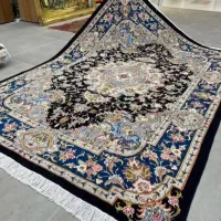 فرش دستباف (بساک)۴ تخته ۹متری زیبا مملو از ابریشم