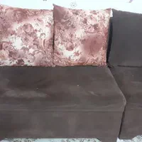 مبل راحتی 8نفره تمام پارچه قهوه ای رنگ ال|مبلمان خانگی و میز عسلی|اصفهان, ملک‌شهر|دیوار