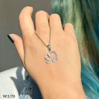 گردنبند نقره قلب دو طرفه تزئین پک خرس و ادکلن|بدلیجات|تبریز, |دیوار