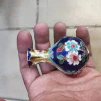 یک جفت گلدان مسی مینا کاری کمیاب و قدیمی وانتیک