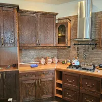 کابینت چوبی به همراه سینک و گاز ۴ شعله آریستون