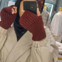 ورق بزنین ست روسری کارشده وست هد ودستکش بافت