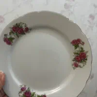 بشقاب گل سرخی قدیمی اصل ژاپن