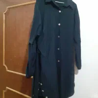 مانتو بالای زانو دکمه دار از بغل|لباس|قم, نخودی|دیوار