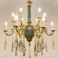 لوستر سنگی 12شعله/تعویض لوستر کهنه با نو|لوستر و چراغ آویز|تهران, نعمت‌آباد|دیوار