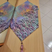 رومیزی مخمل بهمراه ست آباژور