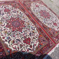 یه جفت فرش دستباف ۶متری زمینه کرم تاجری