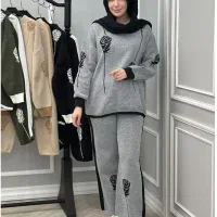 ست بافت بلوز و شلوار گل