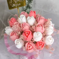 باکس شمع وشاخه گل جاودانه