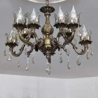 لوستر آنتیک رنگ برنزی|لوستر و چراغ آویز|ملایر, |دیوار