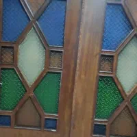 درب چوبی شیشه رنگی|کلکسیون اشیاء عتیقه|قزوین, |دیوار