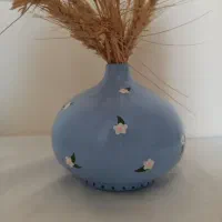 گلدان سفالی نقاشی شده با دست و مرغ آمین سایز بزرگ|صنایع دستی و سایر لوازم تزئینی|تهران, فردوس|دیوار