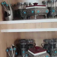 فروش فوری مجموعه کامل ظروف سنتی فیروزه‌کوب|ظروف سرو و پذیرایی|قم, پردیسان|دیوار