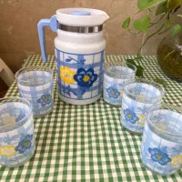 پارچ و لیوان گل پنبه کم‌یاب