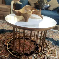 میز عسلی و جلو مبلی ۴ تیکه استیل طلایی|مبلمان خانگی و میز عسلی|ساری, |دیوار