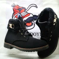 کفش نیم پوت خزدار ابریشمی پاشنه دار ارسال رایگان