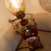۳ جفت آباژور فانوسی برنجی|چراغ خواب و آباژور|چهارباغ, |دیوار