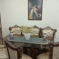 میز ناهار خوری استیل فندقی