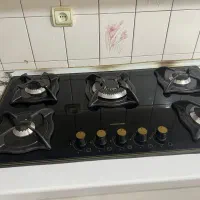 گاز  رو میزی پرنیان شیشه ای و هود لمسی بیمکث مخفی