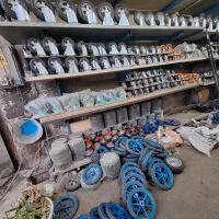 چرخ داربستی صنعتی چدنی بادی نارنجی گردان کفی پیچی