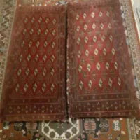 یک جفت پشتی فرش دستباف ترکمن اصل