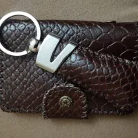 کیف کارتی و جا سوییچی چرم طبیعی و دست دوز