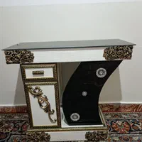 آینه و شمعدان چوبی|بوفه، ویترین، کنسول|ابهر, |دیوار