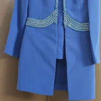 کت و شلوار ۳ تیکه رنگ ابی نفتی