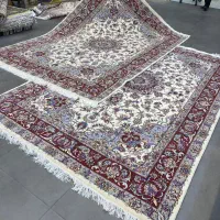فرش دستباف (بساک)جفت ۶ متری ۵ رنگ ابریشم|فرش|مشکیندشت, |دیوار
