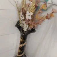 گلدان همراه با گل های کریستال قابل شستشو