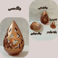 جا شمعی سفالی رنگ متالیک