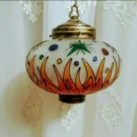 چراغ آویز زینتی نو ترکیب شیشه و فلز