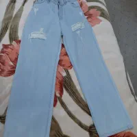 شلوار بگ و مانتو جین کلاه دار